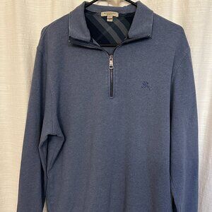 Burberry Brit Mens Blue Half Zip Cotton Pullover Sweater size XL